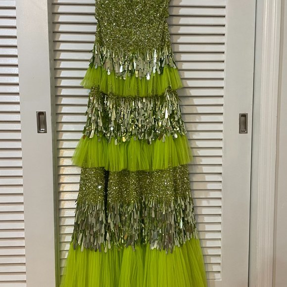 LIKE NEW Evening Gown statement couture neon green by Georges Hobeika - Picture 3 of 13
